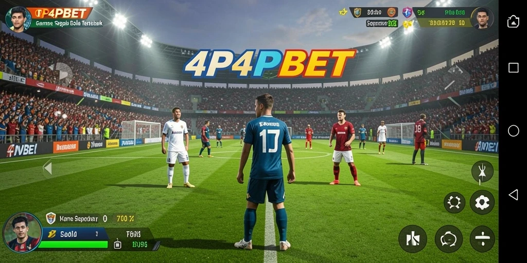 Screenshot gameplay 4P4PBET dalam aksi pertandingan sepak bola.