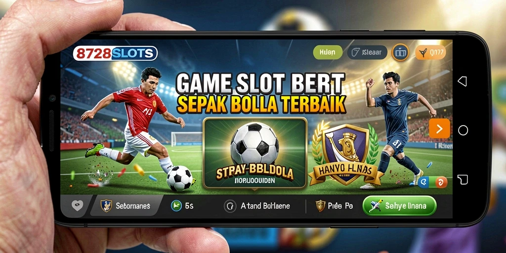 Gameplay seru 8728SLOTS yang menggabungkan slot dan sepak bola.