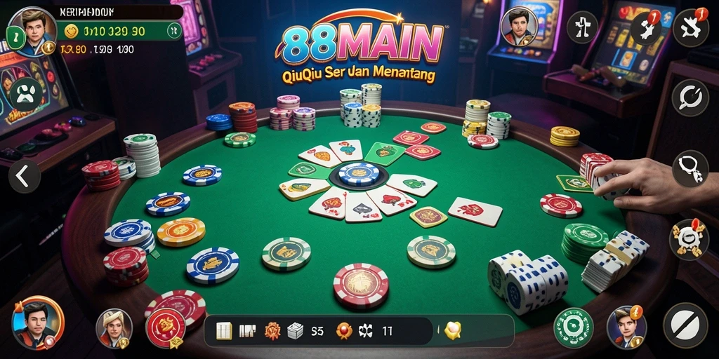 Tampilan utama gameplay QiuQiu di 88MAIN yang mendebarkan.