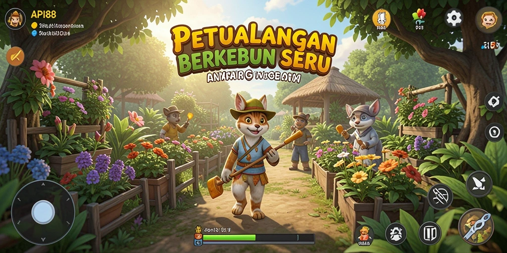 Tampilan gameplay seru dalam API88 saat berkebun di ladang.