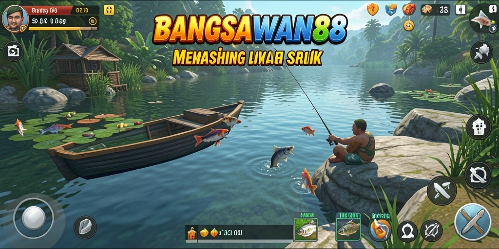 Tampilan gameplay memancing yang menarik di BANGSAWAN88.