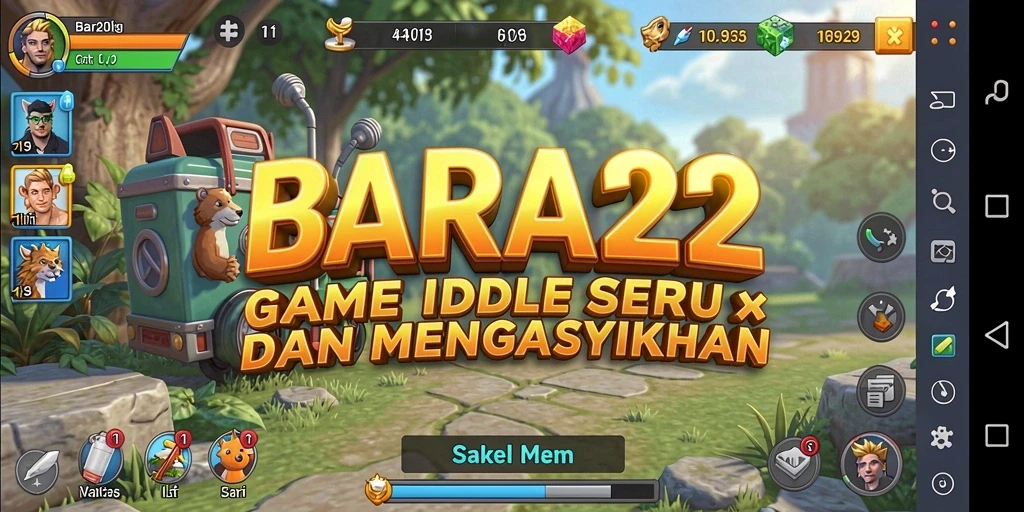 Tampilan gameplay BARA22 yang menarik dan interaktif.