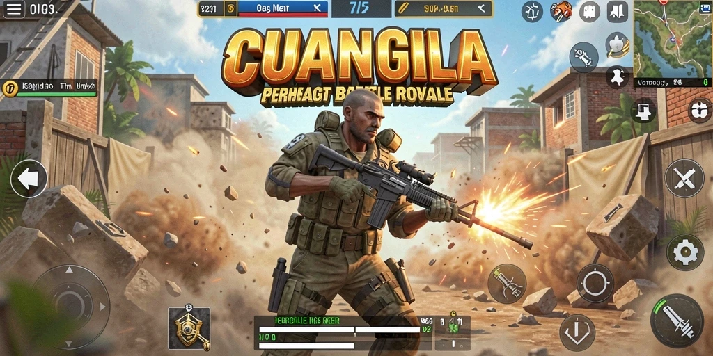 Screenshot permainan CUANGILA dengan aksi mendebarkan di Battle Royale.