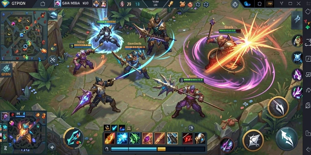 Tampilan gameplay seru dalam pertempuran tim di GTPIDN.