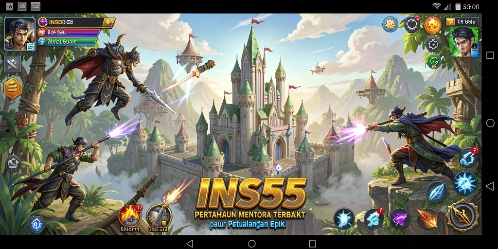 Tampilan gameplay INS55 yang menegangkan dalam Tower Defense.