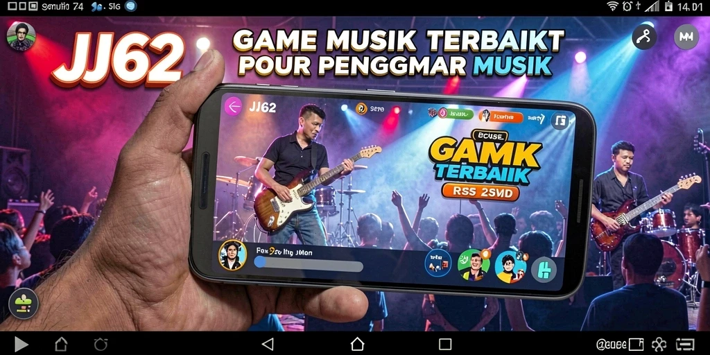 Tampilan gameplay <strong>JJ62</strong> dengan berbagai lagu dan tantangan menarik.