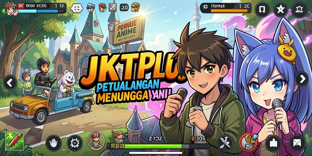Tangkapan layar JKTPLUS menampilkan aksi karakter Anime dalam pertempuran dinamis.