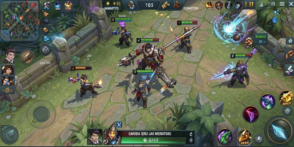 Screenshot gameplay KAMARTOTO yang menampilkan aksi seru di arena pertempuran.