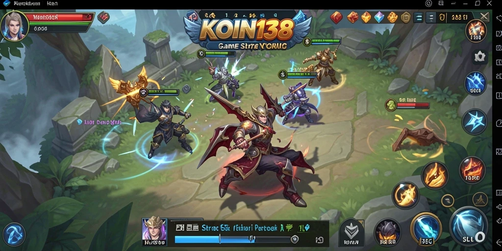 Tangkapan layar utama KOIN138 menunjukkan momen strategis dalam gameplay.