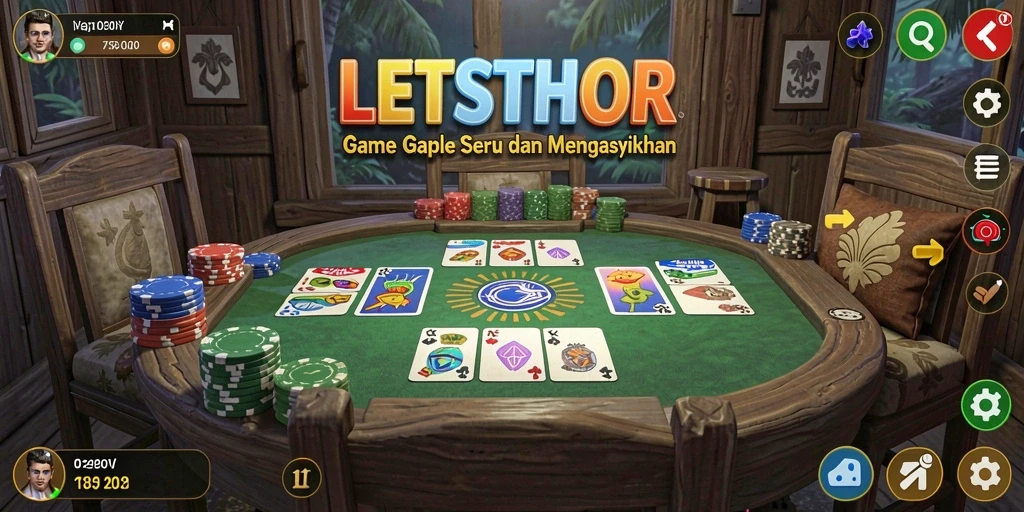 Screenshot LETSTHOR menampilkan gameplay Gaple yang seru.