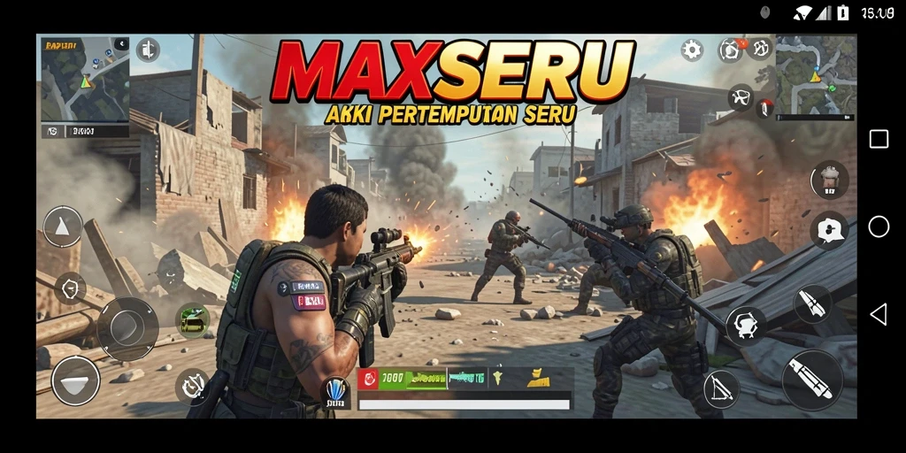 Screenshot gameplay MAXSERU menampilkan aksi seru dengan grafis yang menawan.