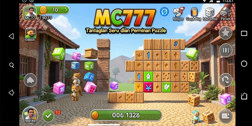 Screenshot gameplay MC777 menampilkan aksi seru dalam teka-teki.