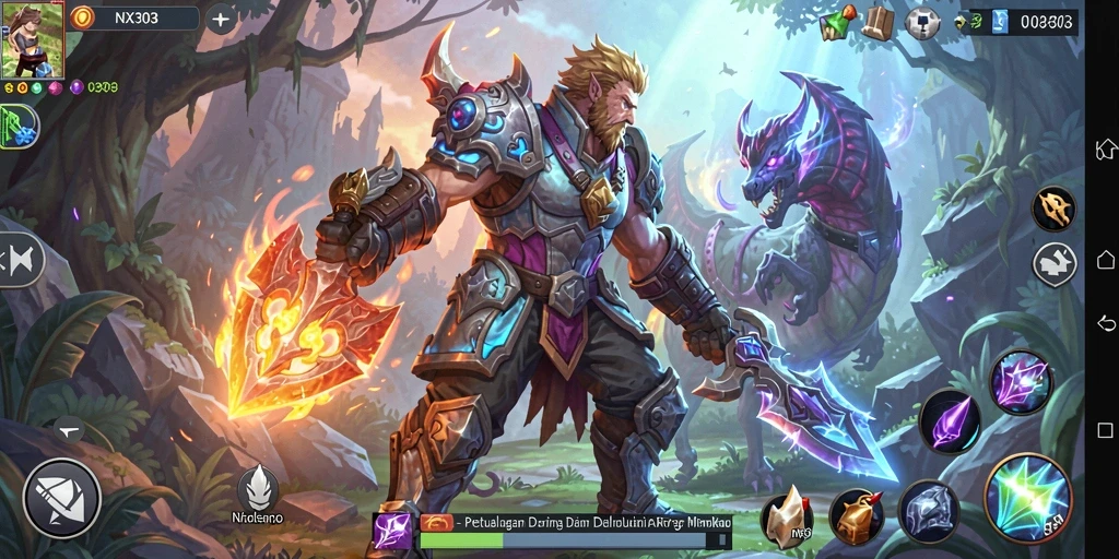 Screenshot permainan NX303 dengan aksi ARPG yang intens dan grafis menawan.