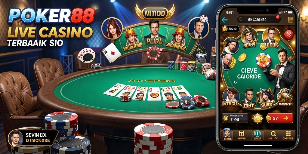 Tampilan gameplay menarik dari POKER88 yang menggambarkan aksi langsung casino.