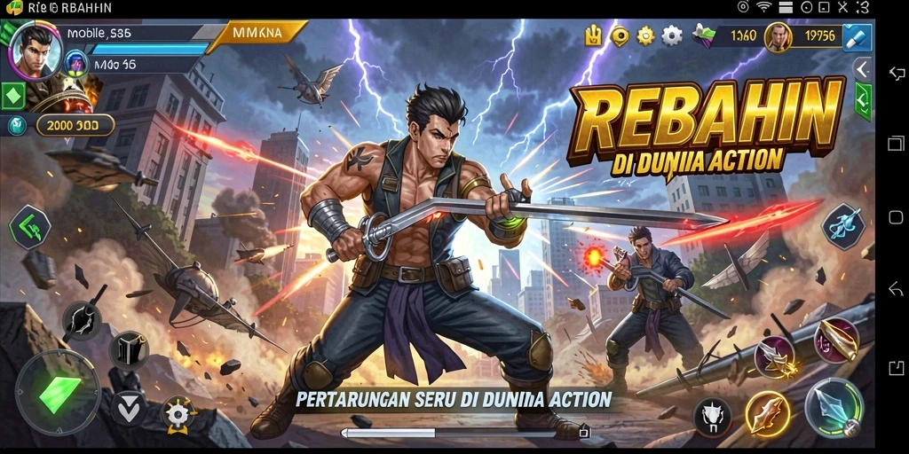 Screenshot gameplay <strong>REBAHIN</strong> dengan aksi pertarungan yang mendebarkan.