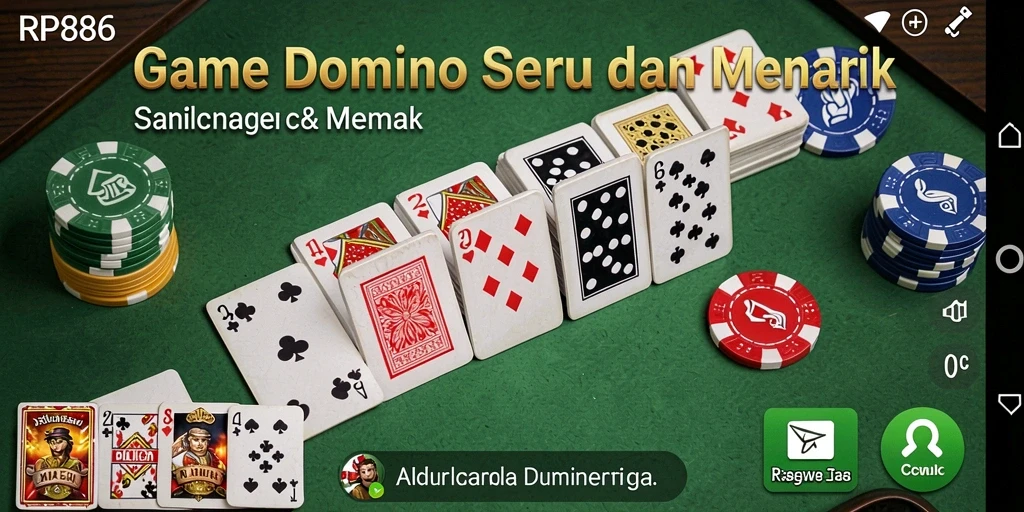 Tampilan gameplay seru dalam permainan Domino RP886.
