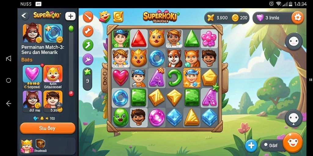 Gameplay <strong>SUPERHOKI</strong> yang penuh warna dan menarik.