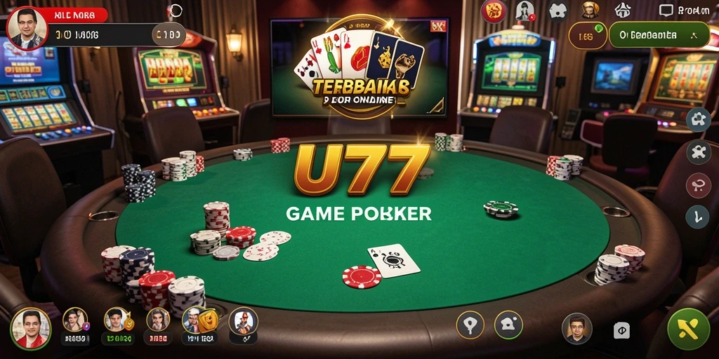 Tampilan gameplay utama UT77 yang mendebarkan dalam permainan Poker.
