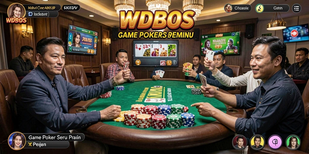 Screenshot gameplay WDBOS menampilkan aksi intens di meja Poker.